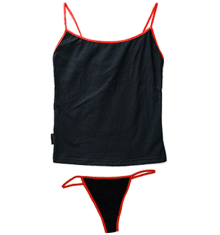 BLACK WITH RED TRIM